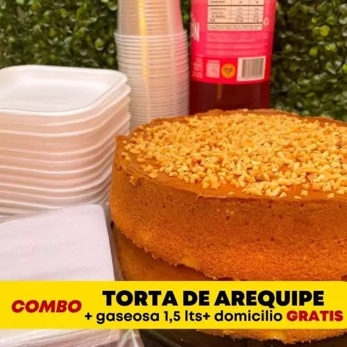 TORTA AREQUIPE+GASEOSA 1,5 LTS+VELA VOLCAN