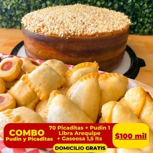 COMBO PUDIN DE AREQUIPE + 50 PICADITAS SURTIDAS