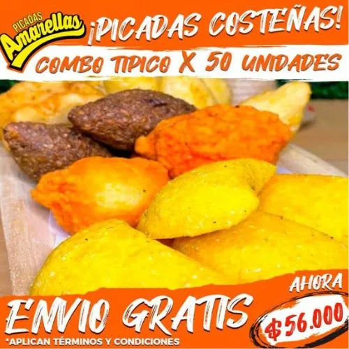 COMBO PICADITAS COSTEÑAS 50 UNIDADES